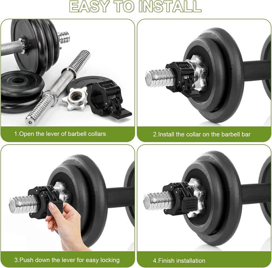 Barbell Clips - 2 Pieces - Barbell Lock - 28 mm - Dumbbell Clips - Barbell Clamp - Barbell Lock - Barbell V1188-NK-BOL-329