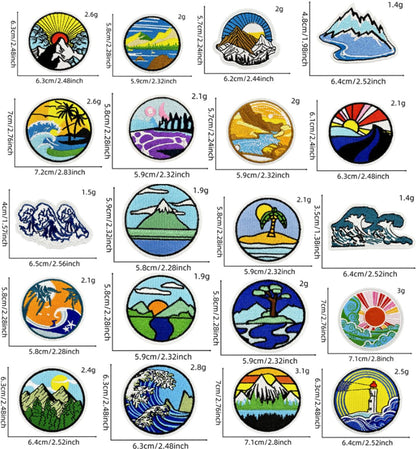Iron-on patches for clothing - Embroidered emblems for jackets and jeans - 20 pieces V1188-NK-BOL-33