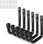 Storage hooks - wall hooks - tool hooks - garage organizer - 6 pieces - 9*11.5 cm - iron - black - with V1188-NK-BOL-331
