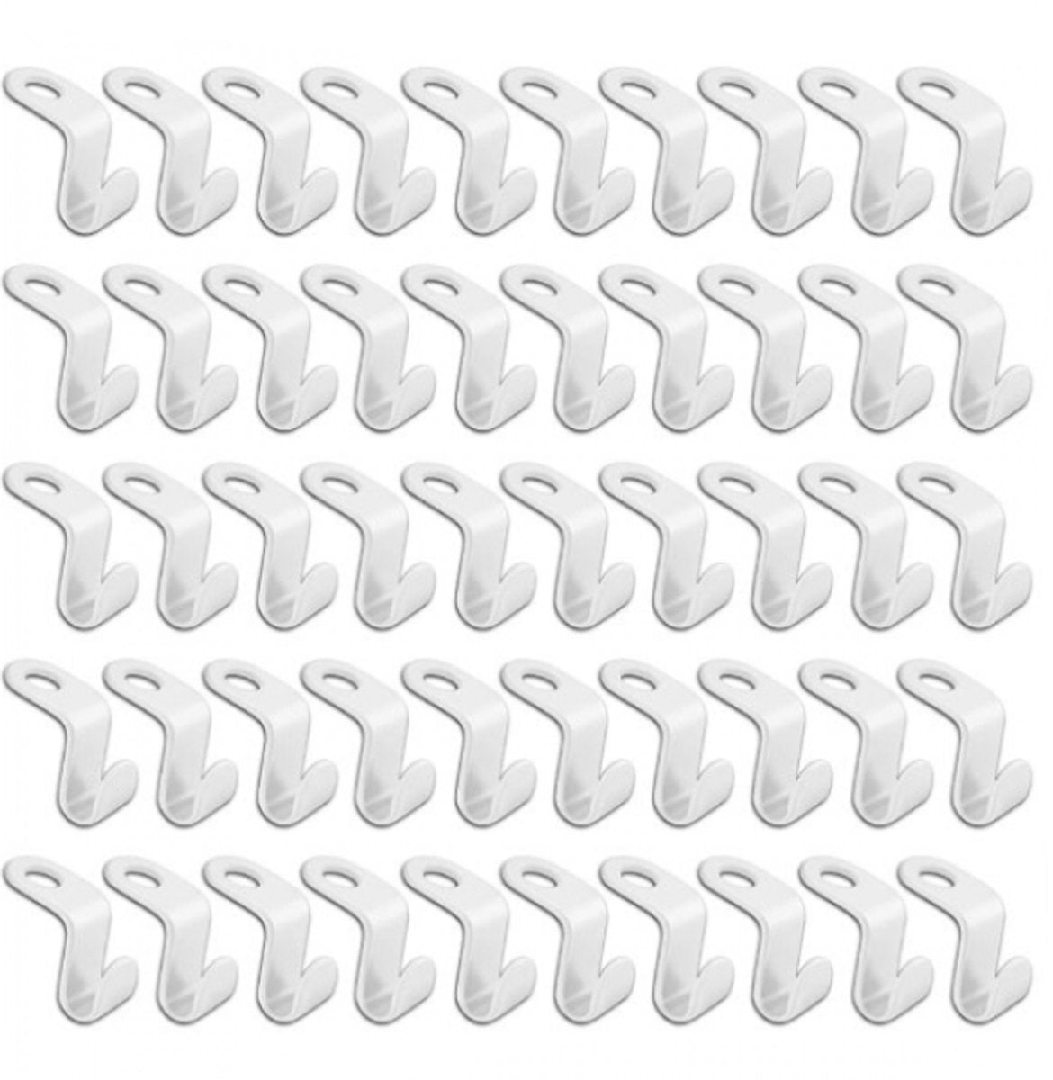 50 Pieces - Coat Hook - Hanger Connector Hooks - Coat Hook - Hanging Hooks - White - Hanger Extension Clips - V1188-NK-BOL-336