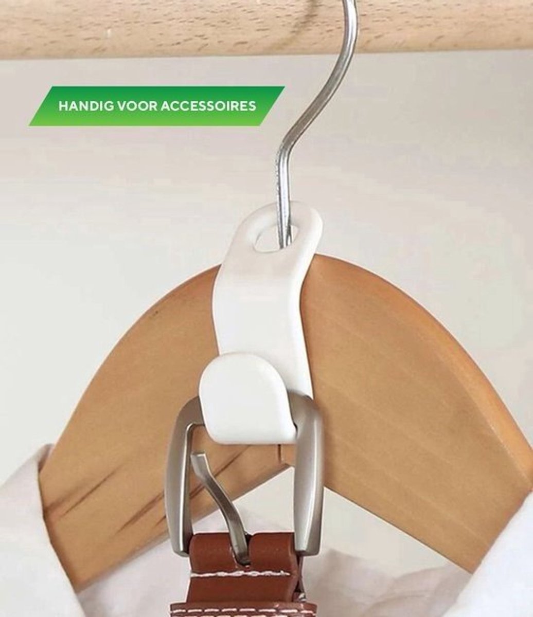 50 Pieces - Coat Hook - Hanger Connector Hooks - Coat Hook - Hanging Hooks - White - Hanger Extension Clips - V1188-NK-BOL-336