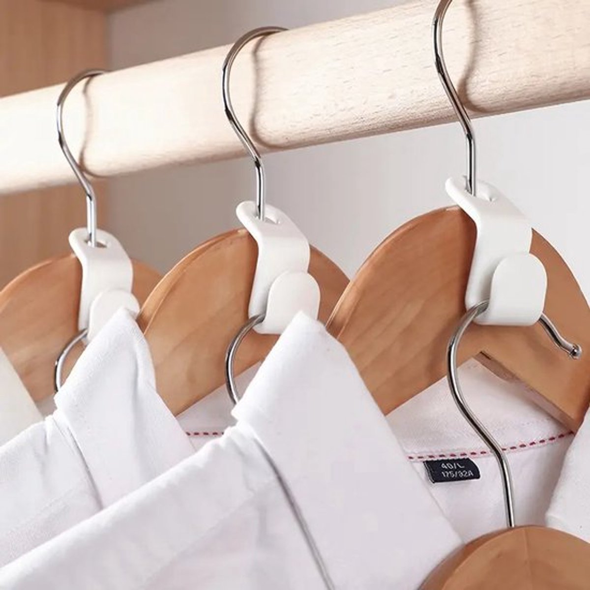 50 Pieces - Coat Hook - Hanger Connector Hooks - Coat Hook - Hanging Hooks - White - Hanger Extension Clips - V1188-NK-BOL-336