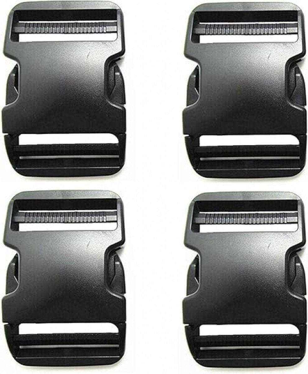 Buckles and closures - 20mm snap buckle - Black plastic - 4 pieces V1188-NK-BOL-337