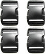 Buckles and closures - 20mm snap buckle - Black plastic - 4 pieces V1188-NK-BOL-337