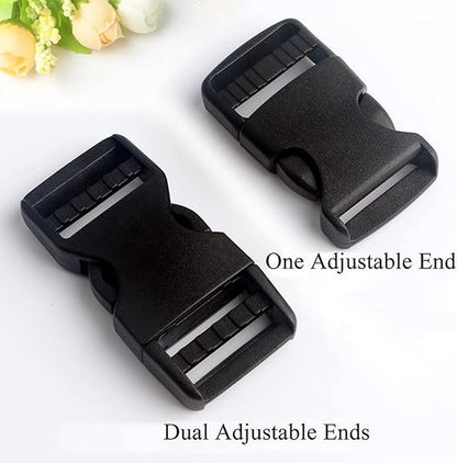 Buckles and closures - 20mm snap buckle - Black plastic - 4 pieces V1188-NK-BOL-337