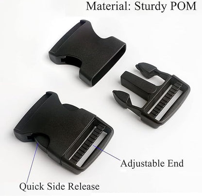 Buckles and closures - 20mm snap buckle - Black plastic - 4 pieces V1188-NK-BOL-337