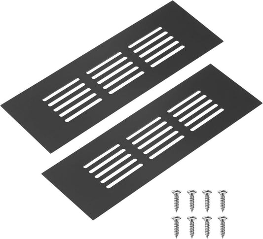 Air Grilles - 2 Pieces - Skirting Board Ventilation Grille - Aluminum Alloy - With Screws - Ventilation V1188-NK-BOL-338