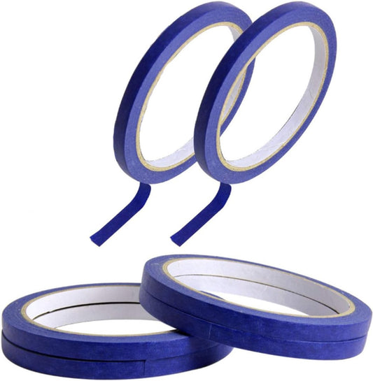 Masking Tape - 6 Pieces - 5mm Wide - 20m - Blue - Professional Masking Tape for Straight Paint Edges - Tape V1188-NK-BOL-340