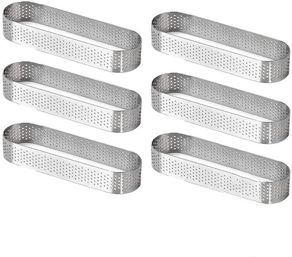 Cake ring - 6 pieces - 0.8mm*13X4.5cm - Stainless steel - Cake tin - Cake tin - Mousse cake tin - Baking tin V1188-NK-BOL-343