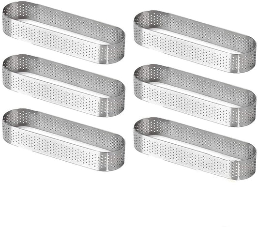 Cake ring - 6 pieces - 0.8mm*13X4.5cm - Stainless steel - Cake tin - Cake tin - Mousse cake tin - Baking tin V1188-NK-BOL-343