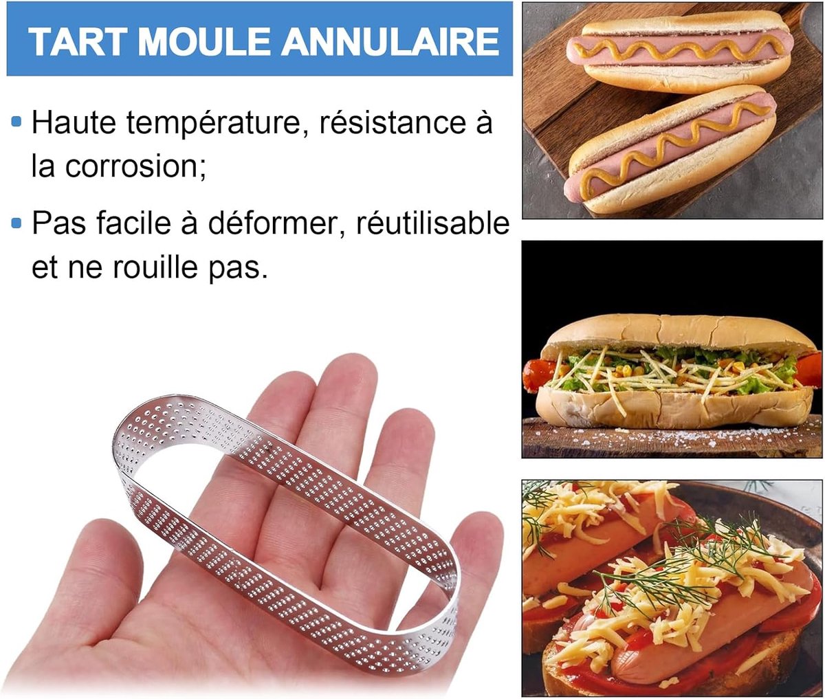 Cake ring - 6 pieces - 0.8mm*13X4.5cm - Stainless steel - Cake tin - Cake tin - Mousse cake tin - Baking tin V1188-NK-BOL-343