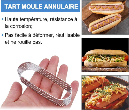 Cake ring - 6 pieces - 0.8mm*13X4.5cm - Stainless steel - Cake tin - Cake tin - Mousse cake tin - Baking tin V1188-NK-BOL-343