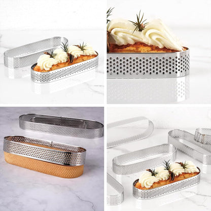 Cake ring - 6 pieces - 0.8mm*13X4.5cm - Stainless steel - Cake tin - Cake tin - Mousse cake tin - Baking tin V1188-NK-BOL-343
