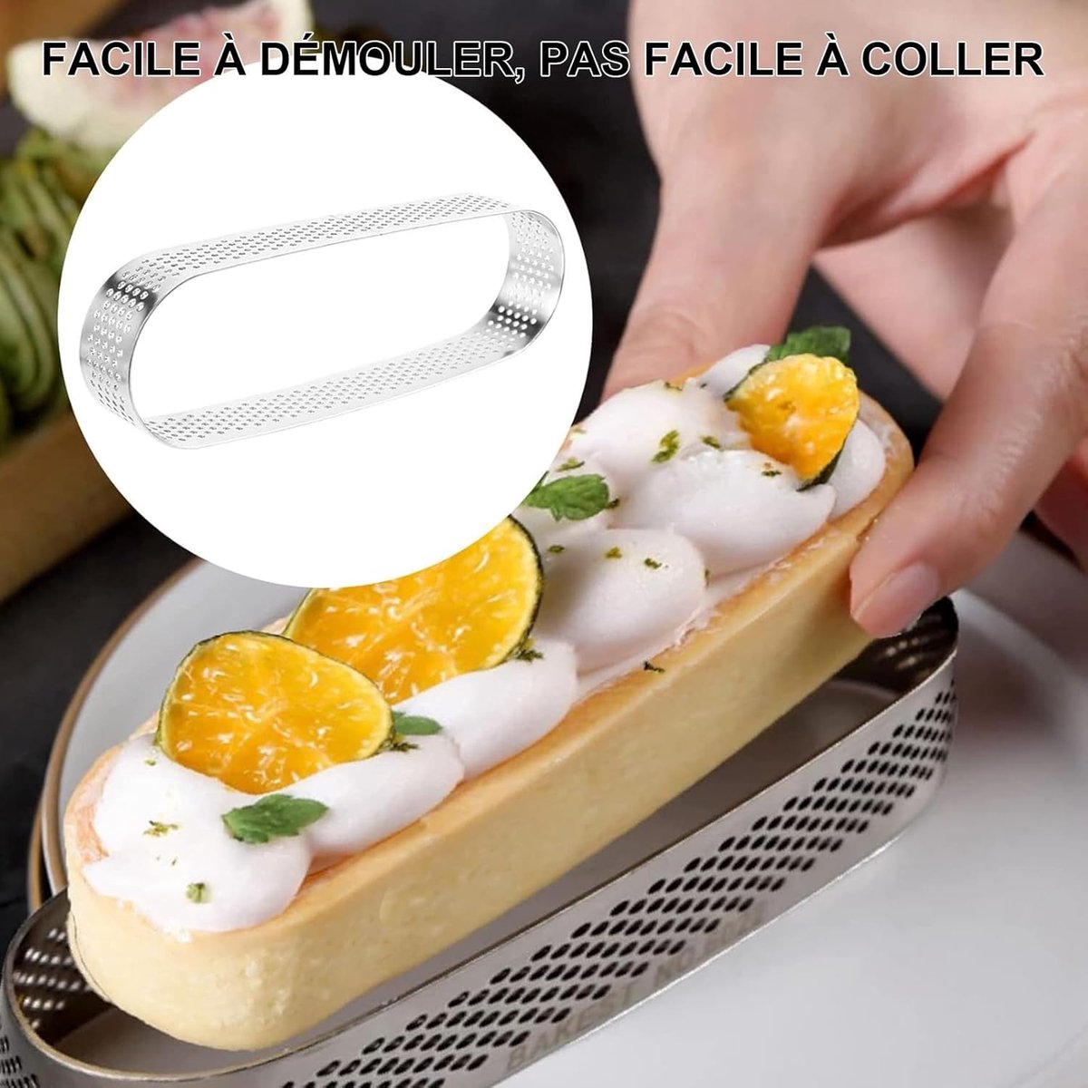 Cake ring - 6 pieces - 0.8mm*13X4.5cm - Stainless steel - Cake tin - Cake tin - Mousse cake tin - Baking tin V1188-NK-BOL-343
