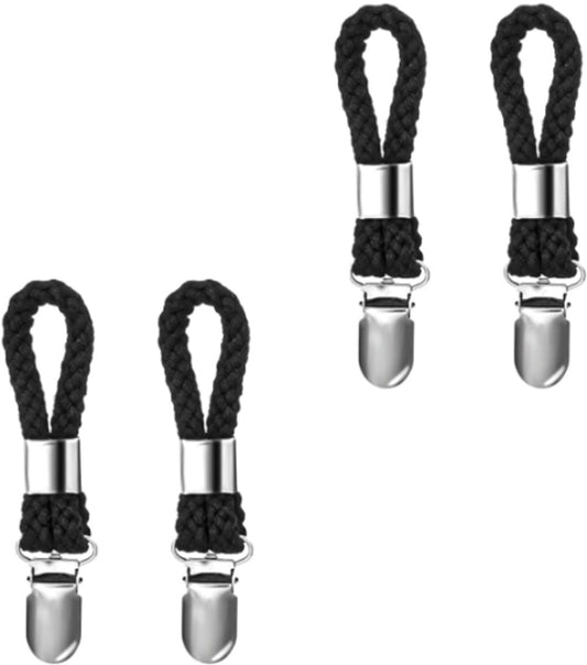4 pieces - Towel clip - Towel rack - Kitchen towel clips - 11.5*2.3 cm - Black - Multifunctional clips - V1188-NK-BOL-351