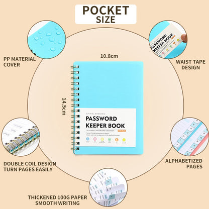 Password Book - Password Booklet - Password Booklet with Alphabet - Password Organizer - Password Notebook - V1188-NK-BOL-357