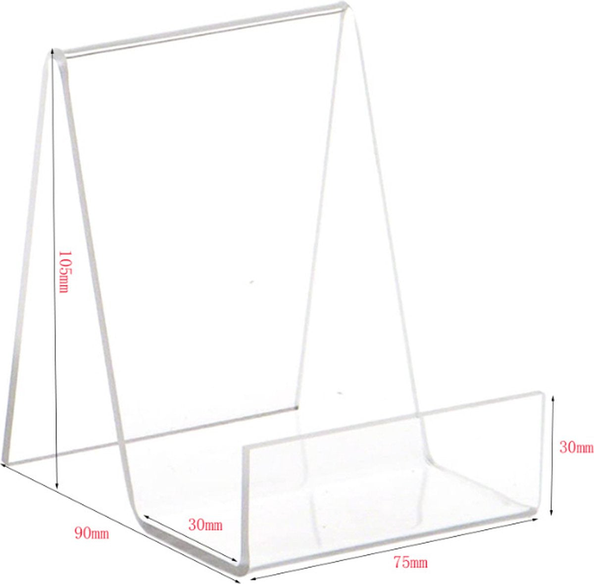 Bookend - Transparent - Bookends - Book Holder - Book Stand - Acrylic - 75*90*105mm V1188-NK-BOL-369