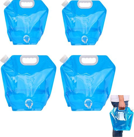 Collapsible Water Jerrycan - 4-Piece Water Reservoir Set - 5 and 10 Liter Flexible Water Jerrycan with Closed V1188-NK-BOL-373