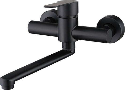 Bath faucet - Kitchen faucet - Washbasin faucet - Stainless steel - Black - 26*11 cm - Wall installation - V1188-NK-BOL-377
