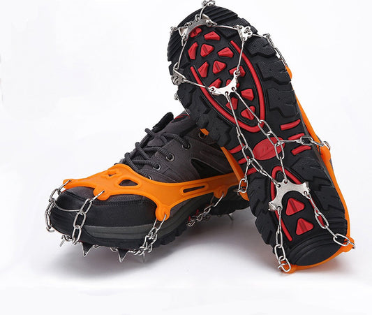 pair - Crampons - Crampons for mountain boots - Non-slip - with 8 steel teeth - Snow chain for shoes - for V1188-NK-BOL-381
