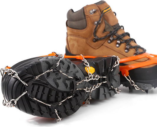 pair - Crampons - Crampons for mountain boots - Non-slip - with 8 steel teeth - Snow chain for shoes - for V1188-NK-BOL-381