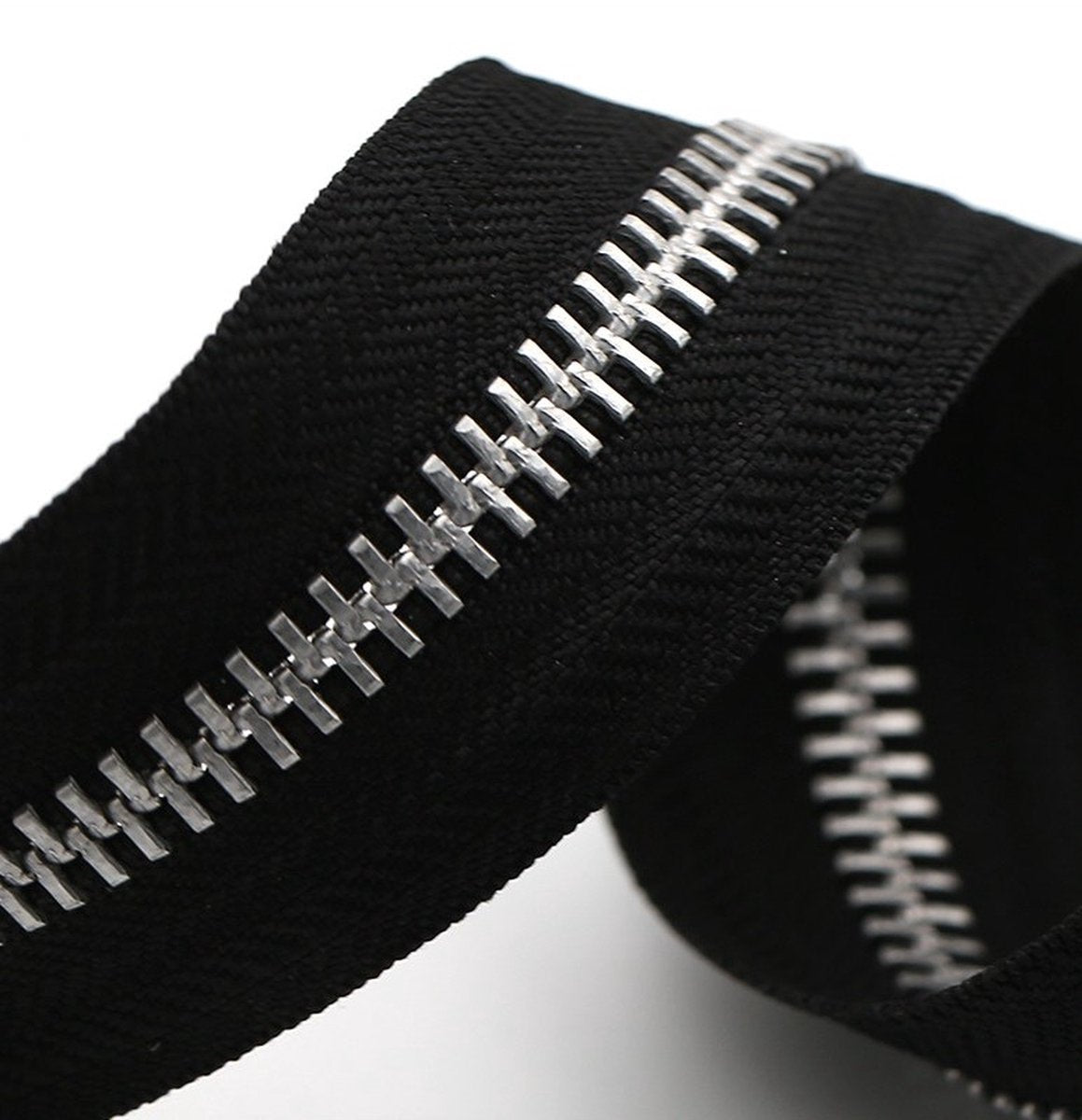 Zipper - Pack of 2 - Two-way zipper - Double slider - Divisible - Silver teeth - Black, silver - No. 5 70 cm V1188-NK-BOL-384