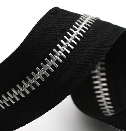 Zipper - Pack of 2 - Two-way zipper - Double slider - Divisible - Silver teeth - Black, silver - No. 5 70 cm V1188-NK-BOL-384
