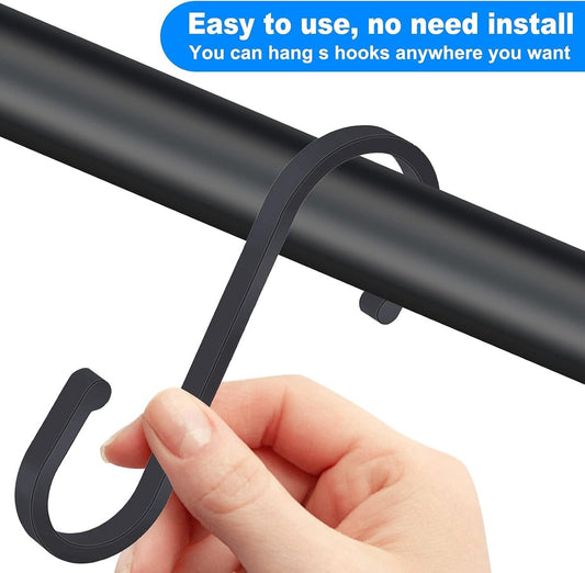 12 pieces - Hanging hooks - S hooks - 85mm - Metal - for hanging pots and pans, plants, coffee cups, clothes V1188-NK-BOL-389