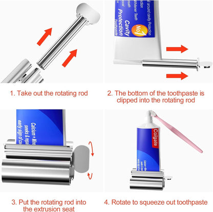 Stainless steel tube squeezer - Tube squeezer for toothpaste and cosmetics - 2 pieces V1188-NK-BOL-39