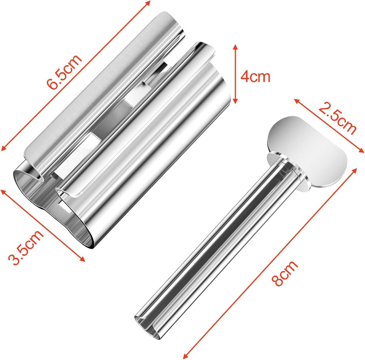 Stainless steel tube squeezer - Tube squeezer for toothpaste and cosmetics - 2 pieces V1188-NK-BOL-39