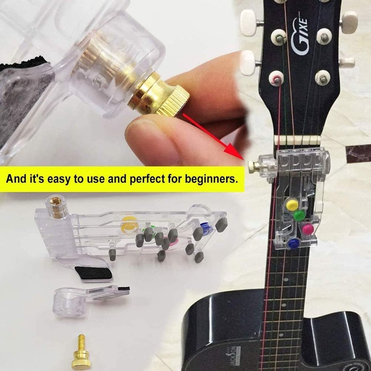 Classical Chord Learning Buddy, Chord Playing Assistant, Guitar Scale Fretboard Notes Sticker for Bonus, Best V1188-NK-BOL-392