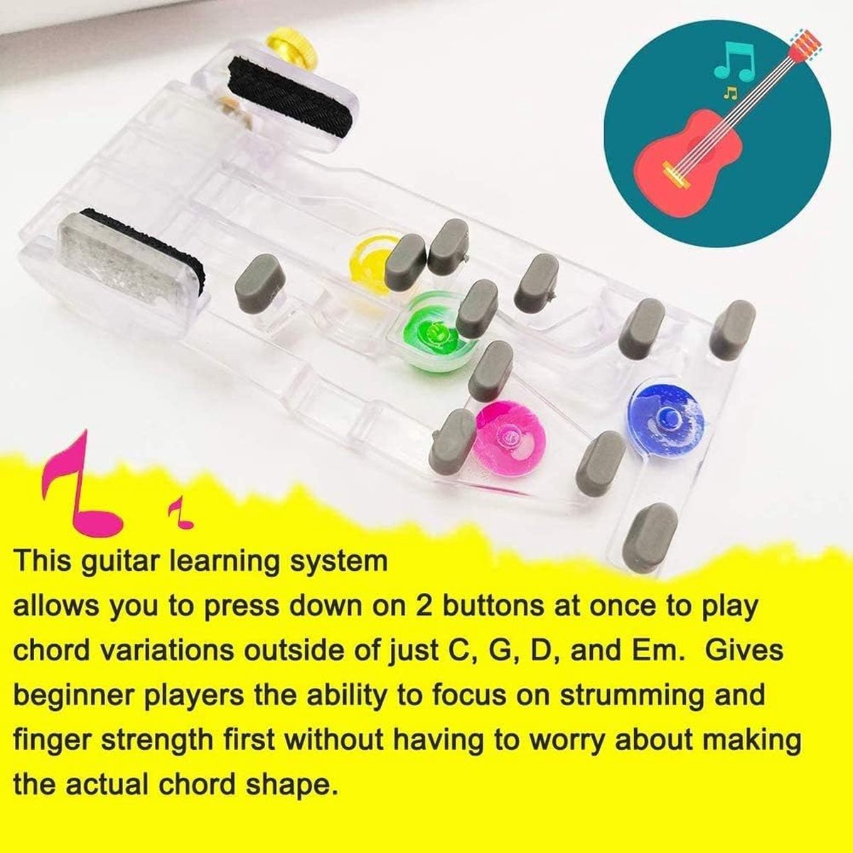 Classical Chord Learning Buddy, Chord Playing Assistant, Guitar Scale Fretboard Notes Sticker for Bonus, Best V1188-NK-BOL-392