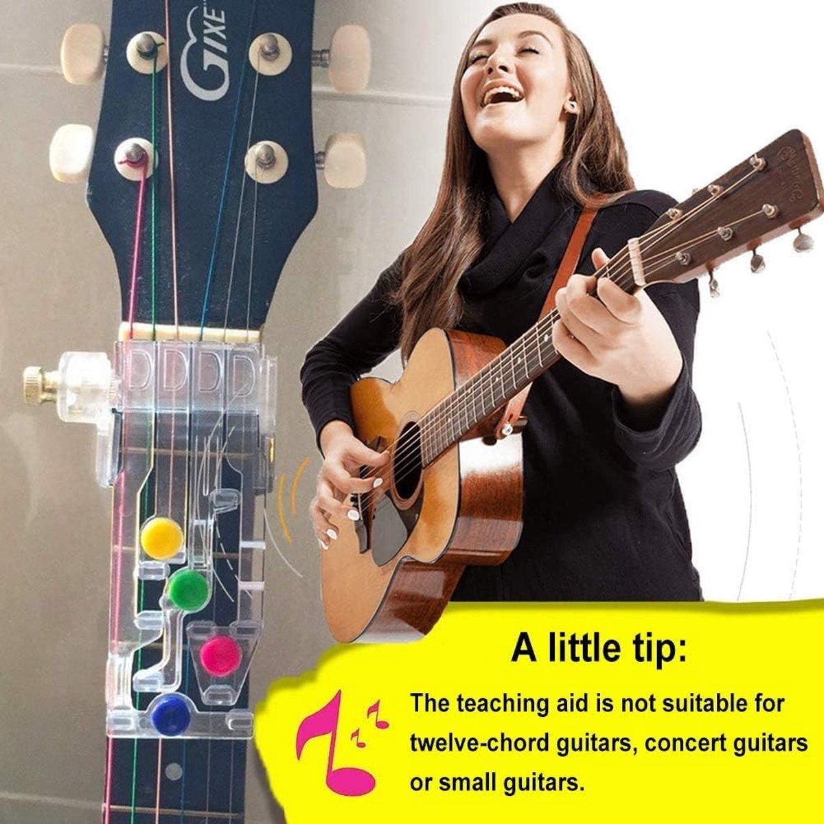 Classical Chord Learning Buddy, Chord Playing Assistant, Guitar Scale Fretboard Notes Sticker for Bonus, Best V1188-NK-BOL-392