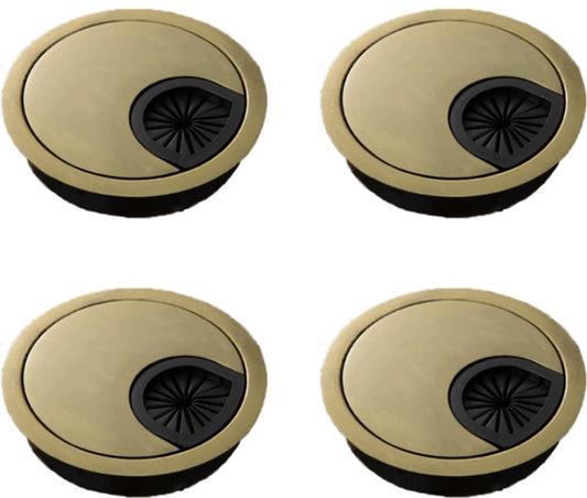 4 Pieces - Cable Organizer - 60mm - Cable Management for Desks - End Caps for Desks - Metal Cable Grommet for V1188-NK-BOL-397