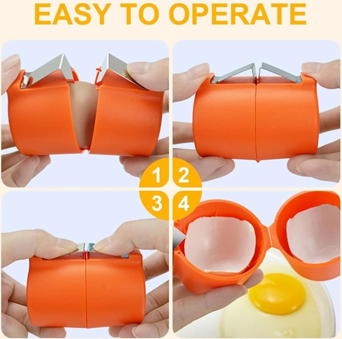 Eggshell Cutter - 3 Pieces - Egg Slicers - Eggshell Opener for Hard-Boiled Eggs, Egg Cracker Tool for Raw V1188-NK-BOL-403