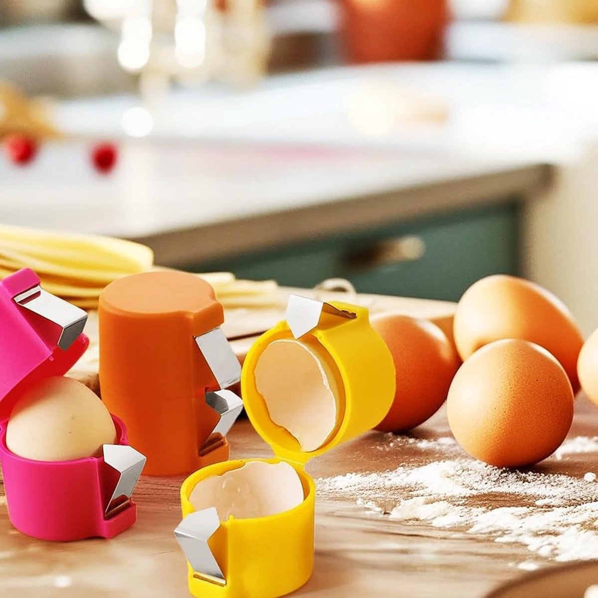 Eggshell Cutter - 3 Pieces - Egg Slicers - Eggshell Opener for Hard-Boiled Eggs, Egg Cracker Tool for Raw V1188-NK-BOL-403