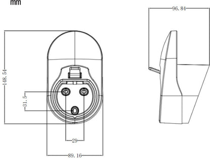 Charging cable mounting bracket for car - universal cable holder for EV - black V1188-NK-BOL-408