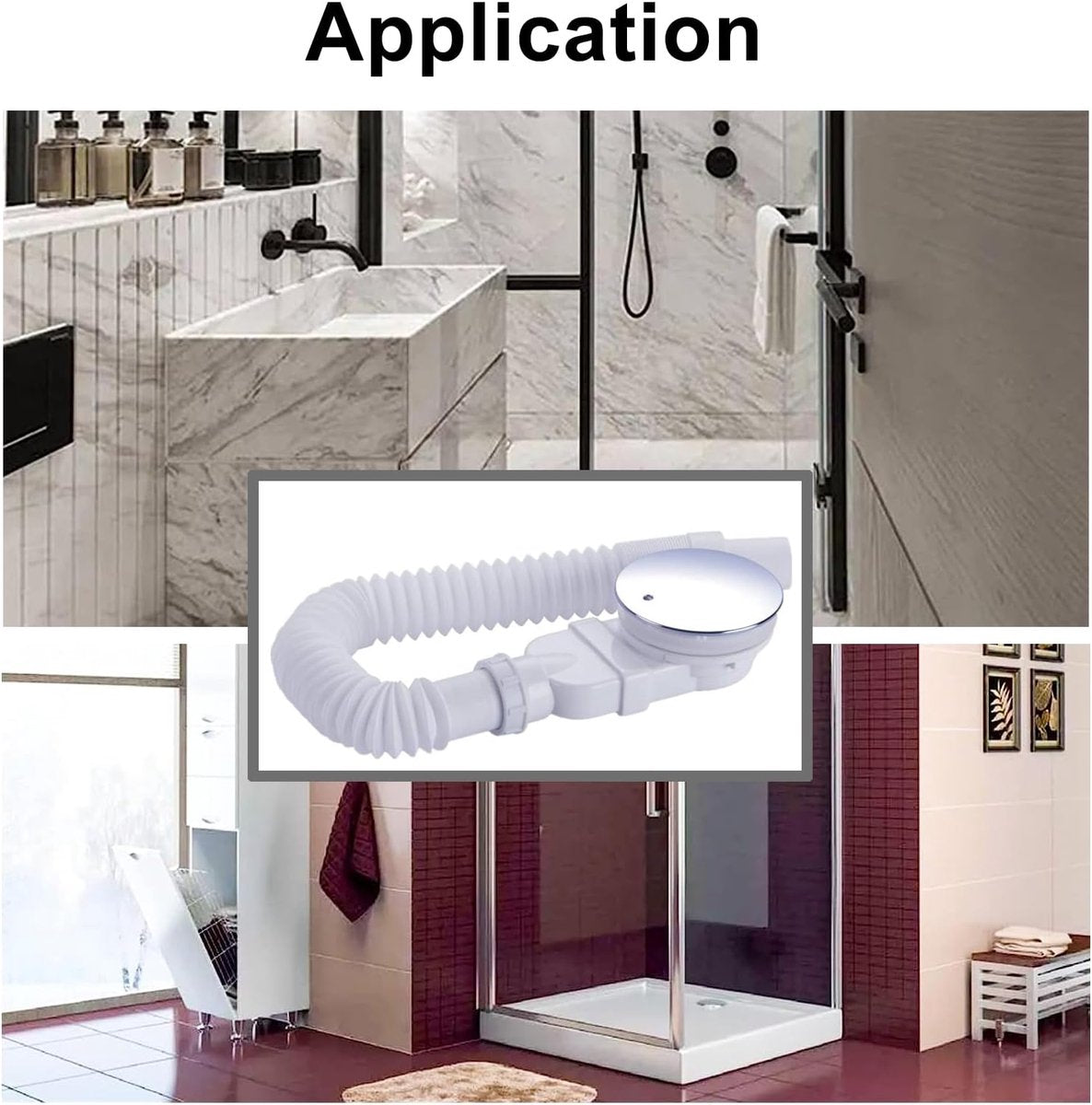Shower tray siphon - Shower tray drains - Flat shower tray - Extra flat shower tray siphon - Drain set - V1188-NK-BOL-416