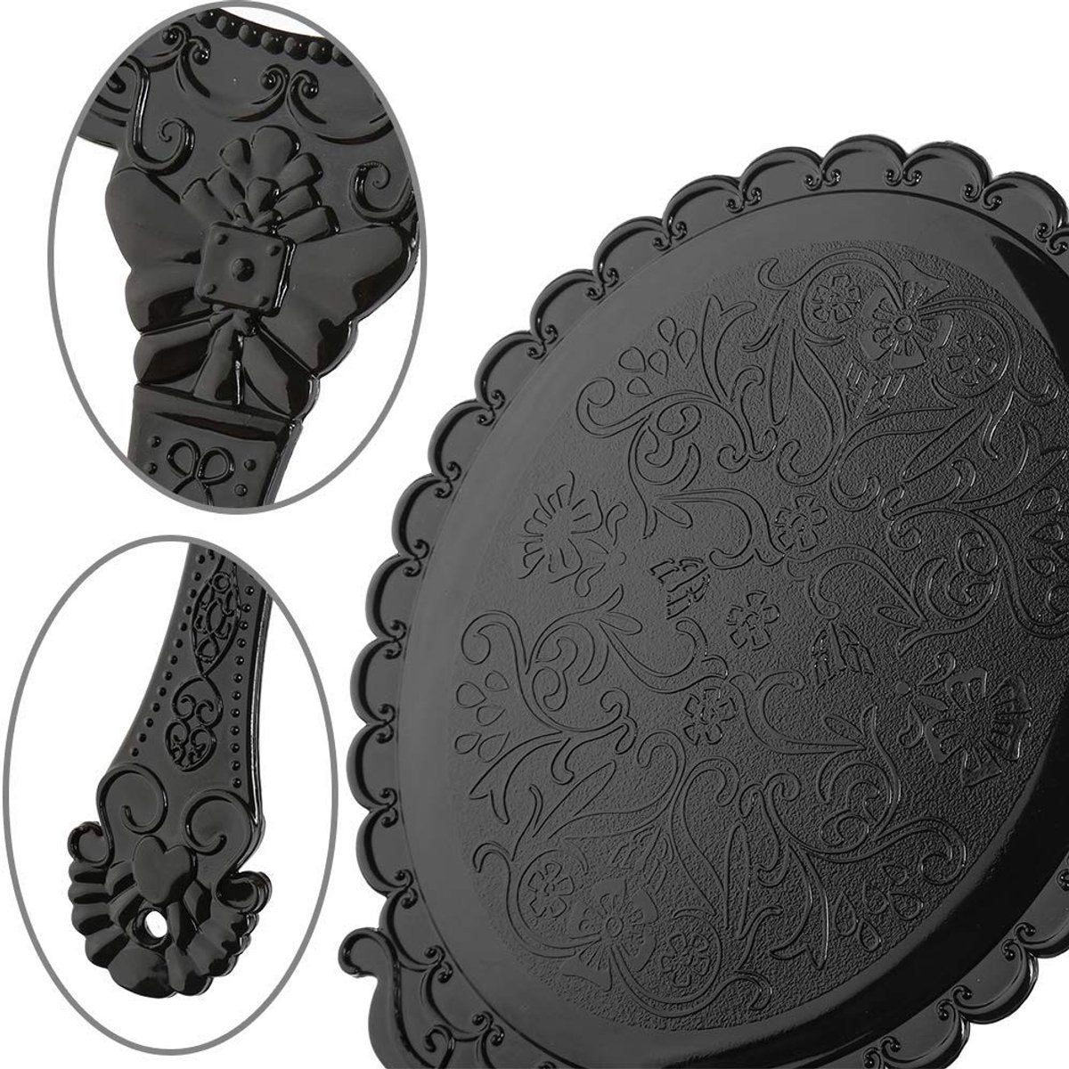 Hand Mirror with Handle - Make-up Mirror - Make-up Mirror - Oval Mirror - Travel Mirror - 12 x 10 cm Mirror V1188-NK-BOL-418