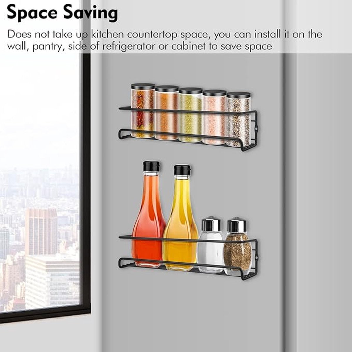 2 pieces - Wall spice rack - hanging - Wall rack - kitchen spice rack - hanging organizer - spice rack for V1188-NK-BOL-424
