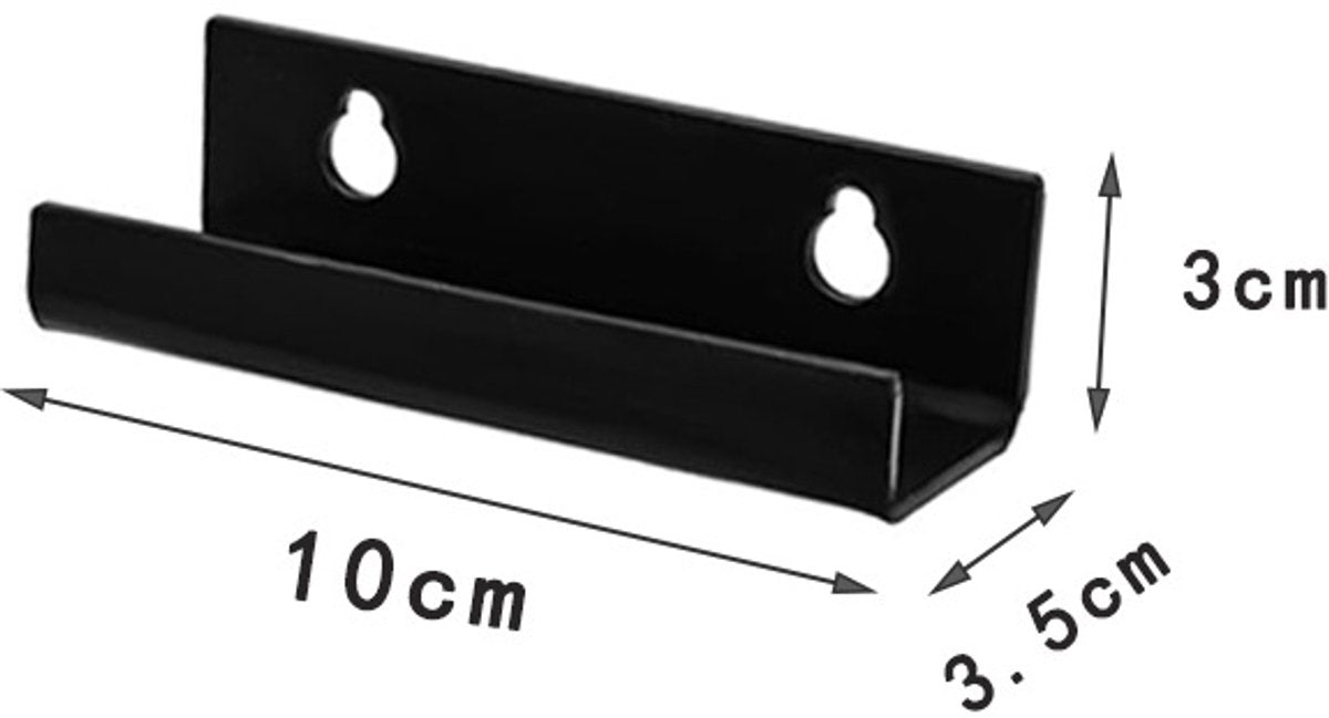 6 pieces - Record holder - Wall mount - 10*3.5*3 cm - Record stand - Record rack - black - Acrylic - Display V1188-NK-BOL-428
