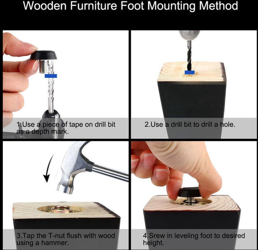 16 pieces Adjustable Furniture Feet - Leveling Pad Base Leg - Table Leg Chair - Adjustable Floor Protection - V1188-NK-BOL-429