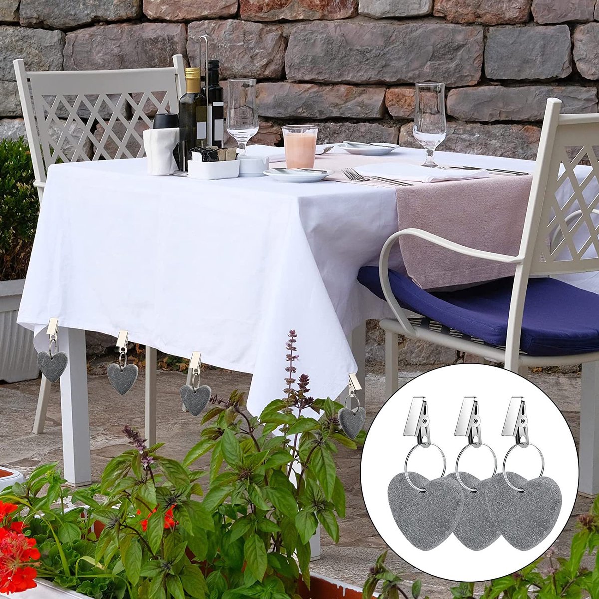 Table Weights - 6 pieces - Heavy Tablecloth Weights - Marble - Tablecloth Weights - Gray V1188-NK-BOL-430