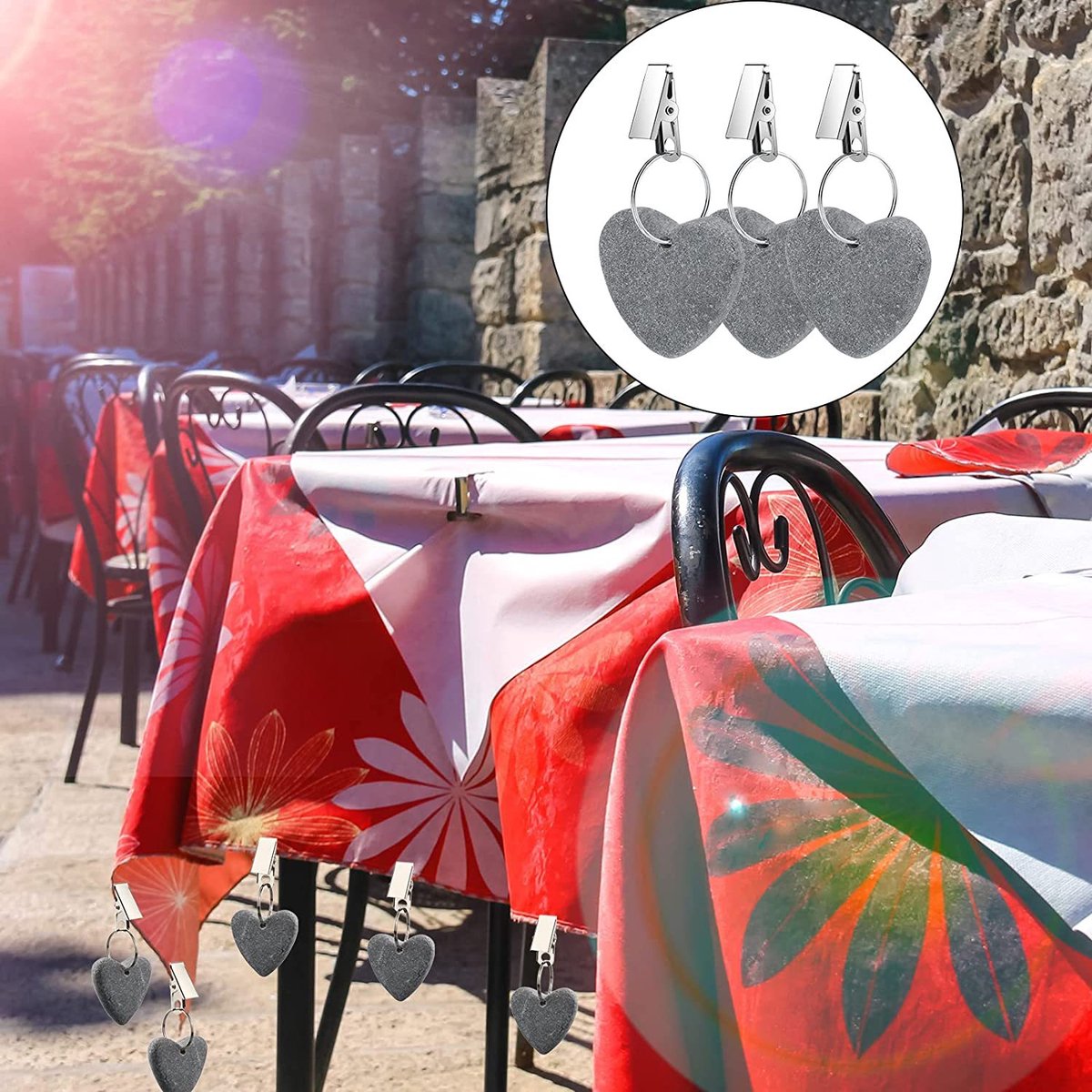 Table Weights - 6 pieces - Heavy Tablecloth Weights - Marble - Tablecloth Weights - Gray V1188-NK-BOL-430