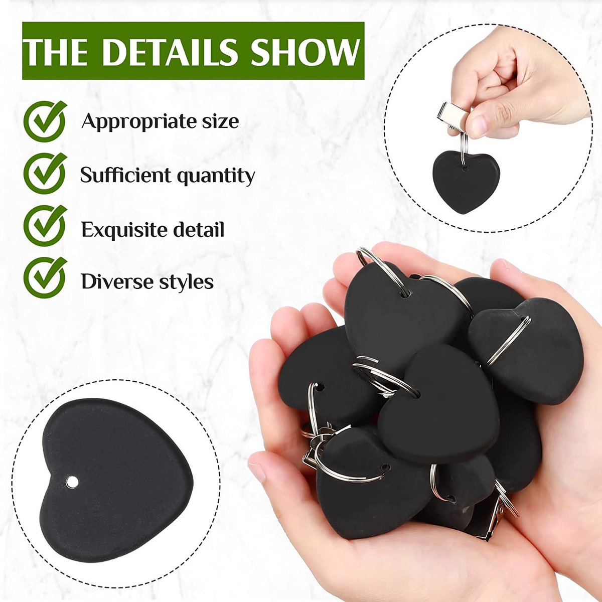 Table Weights - 6 pieces - Heavy Tablecloth Weights - Marble - Tablecloth Weights - Black V1188-NK-BOL-431