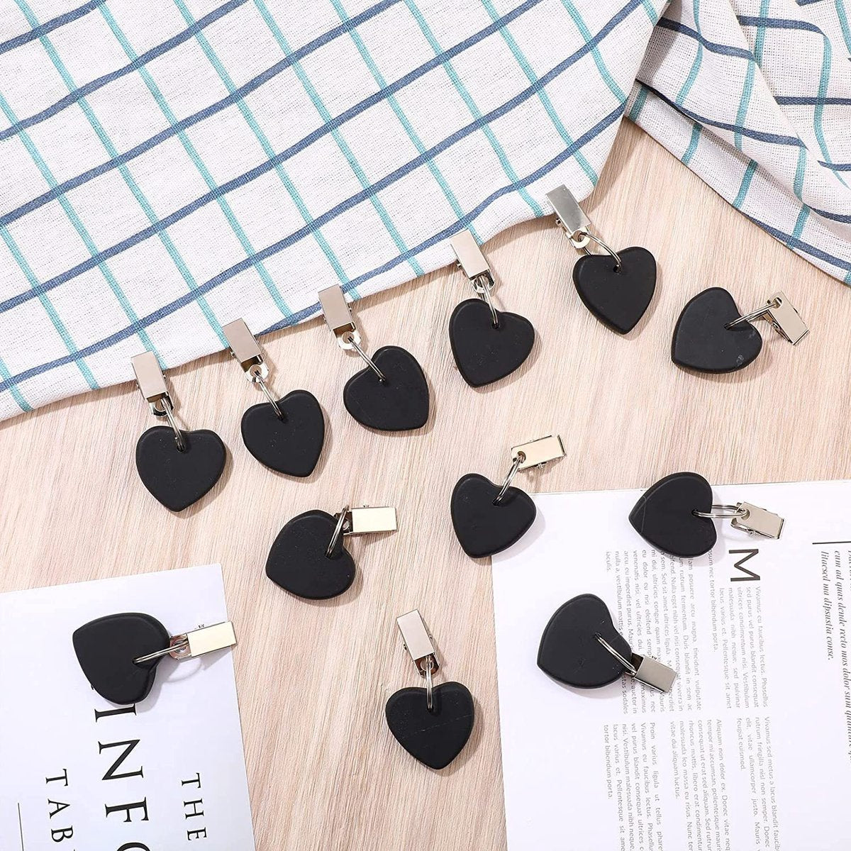 Table Weights - 6 pieces - Heavy Tablecloth Weights - Marble - Tablecloth Weights - Black V1188-NK-BOL-431