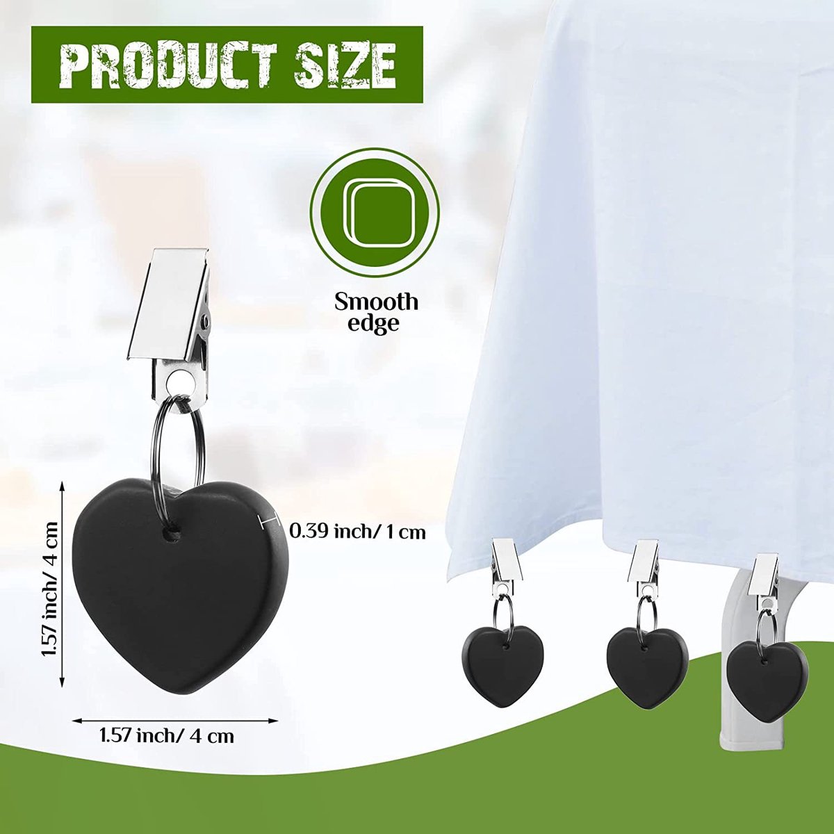 Table Weights - 6 pieces - Heavy Tablecloth Weights - Marble - Tablecloth Weights - Black V1188-NK-BOL-431