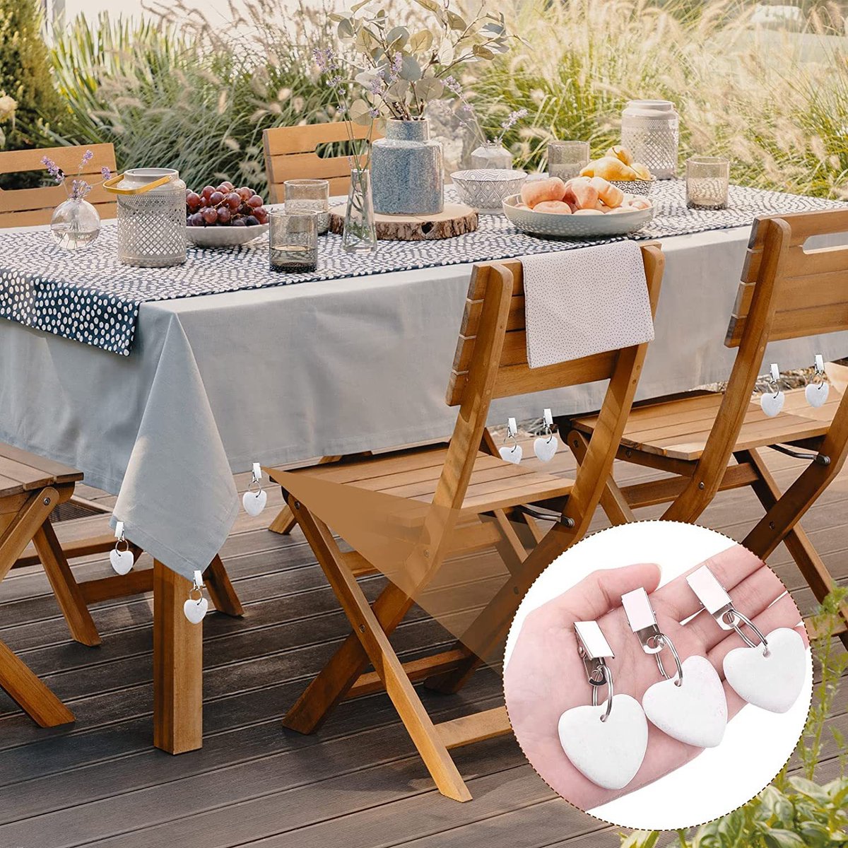 Table Weights - 6 pieces - Tablecloth Weights Heavy - Marble - Tablecloth Weights - White V1188-NK-BOL-432