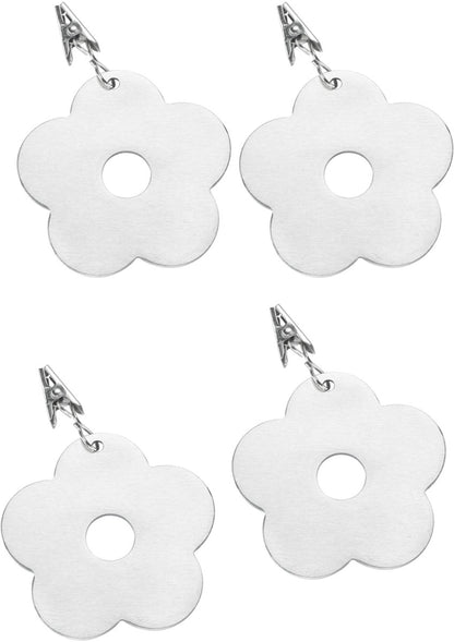Table Weights - 4 pieces - Heavy Tablecloth Weights - Stainless Steel - Tablecloth Weights - Flowers V1188-NK-BOL-433