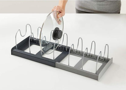Adjustable Pot Rack - Storage Rack for 7 Pots and Pans - Kitchen Cabinet Organizer Standing - HIP+304 V1188-NK-BOL-434